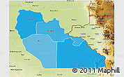 Political Shades 3D Map of Junglei, physical outside