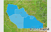 Political Shades 3D Map of Junglei, satellite outside