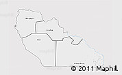 Silver Style 3D Map of Junglei, single color outside