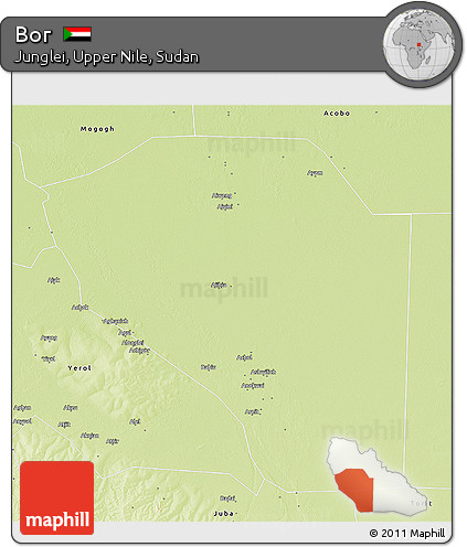 Physical 3D Map of Bor
