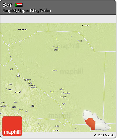 Physical 3D Map of Bor