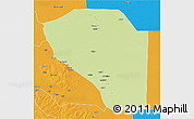 Physical 3D Map of Bor, political outside