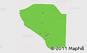 Political 3D Map of Bor, cropped outside