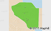 Political 3D Map of Bor, lighten