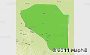 Political 3D Map of Bor, physical outside