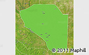 Political 3D Map of Bor, satellite outside