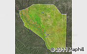 Satellite 3D Map of Bor, darken, semi-desaturated
