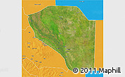 Satellite 3D Map of Bor, political outside
