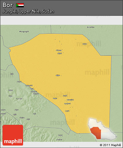 Savanna Style 3D Map of Bor