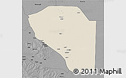 Shaded Relief 3D Map of Bor, darken, desaturated