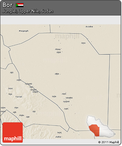 Shaded Relief 3D Map of Bor