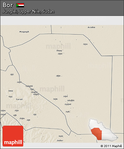 Shaded Relief 3D Map of Bor