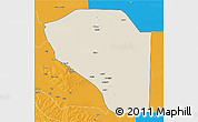 Shaded Relief 3D Map of Bor, political outside