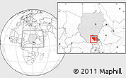 Blank Location Map of Bor, highlighted country, highlighted parent region, within the entire country