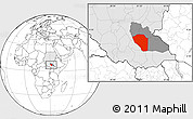 Blank Location Map of Bor, highlighted country, highlighted parent region