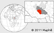 Blank Location Map of Bor, highlighted parent region, highlighted grandparent region