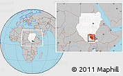 Gray Location Map of Bor, highlighted country, highlighted parent region, within the entire country