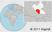Gray Location Map of Bor, highlighted grandparent region