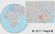 Gray Location Map of Bor, highlighted parent region, within the entire country