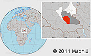 Gray Location Map of Bor, highlighted parent region, highlighted grandparent region