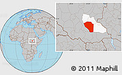 Gray Location Map of Bor, highlighted parent region