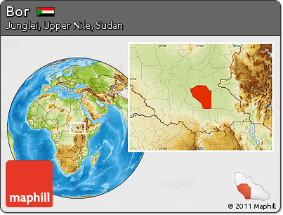Physical Location Map of Bor