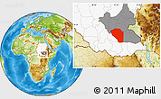 Physical Location Map of Bor, highlighted country, highlighted grandparent region
