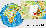 Physical Location Map of Bor, highlighted country, highlighted parent region, within the entire country