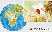 Physical Location Map of Bor, highlighted grandparent region