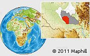 Physical Location Map of Bor, highlighted parent region, highlighted grandparent region