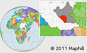 Political Location Map of Bor, highlighted country, highlighted grandparent region