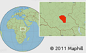Savanna Style Location Map of Bor