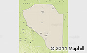 Shaded Relief Map of Bor, physical outside