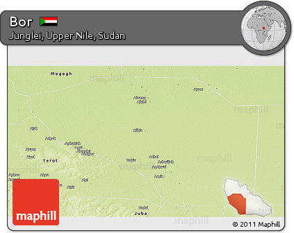 Physical Panoramic Map of Bor