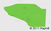 Political Panoramic Map of Bor, cropped outside