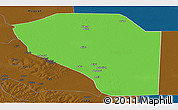 Political Panoramic Map of Bor, darken