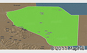 Political Panoramic Map of Bor, darken, semi-desaturated