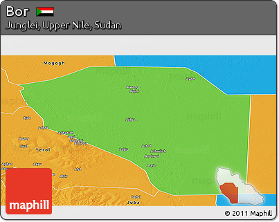 Political Panoramic Map of Bor