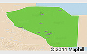 Political Panoramic Map of Bor, lighten