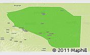 Political Panoramic Map of Bor, physical outside