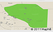 Political Panoramic Map of Bor, shaded relief outside