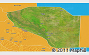 Satellite Panoramic Map of Bor, political outside