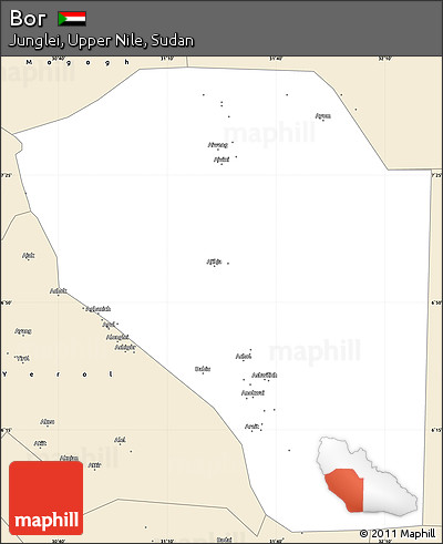 Classic Style Simple Map of Bor