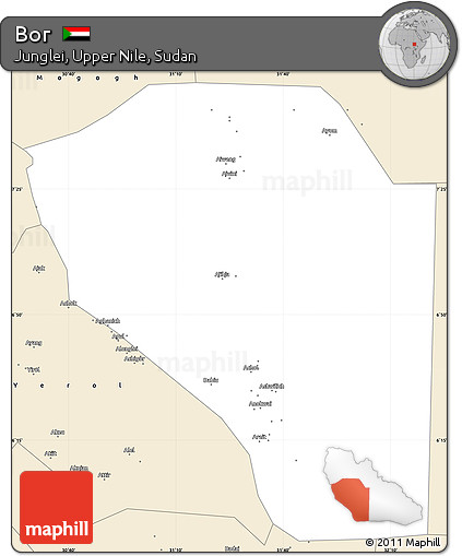Classic Style Simple Map of Bor