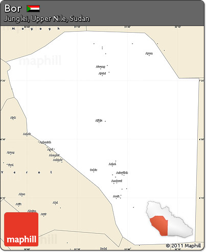 Classic Style Simple Map of Bor