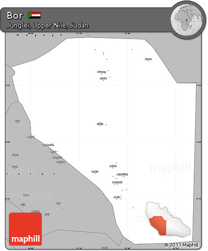 Gray Simple Map of Bor