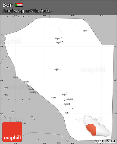 Gray Simple Map of Bor
