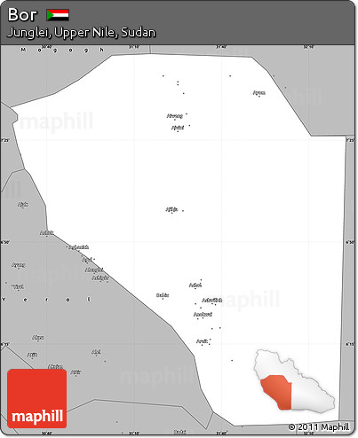 Gray Simple Map of Bor