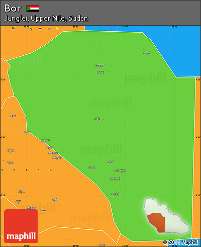 Political Simple Map of Bor
