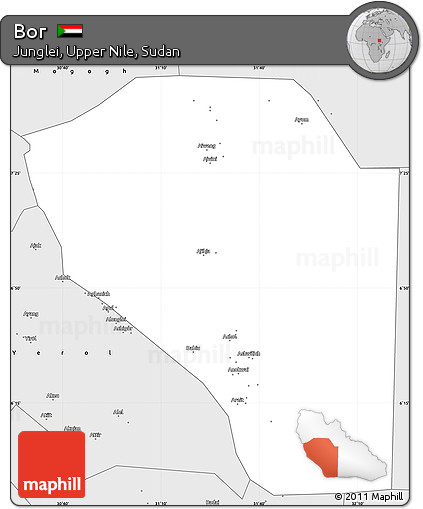 Silver Style Simple Map of Bor